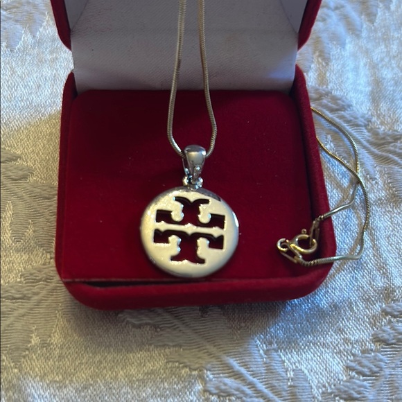 Tory Burch Silver Modern Pendant Necklace - Picture 2 of 5